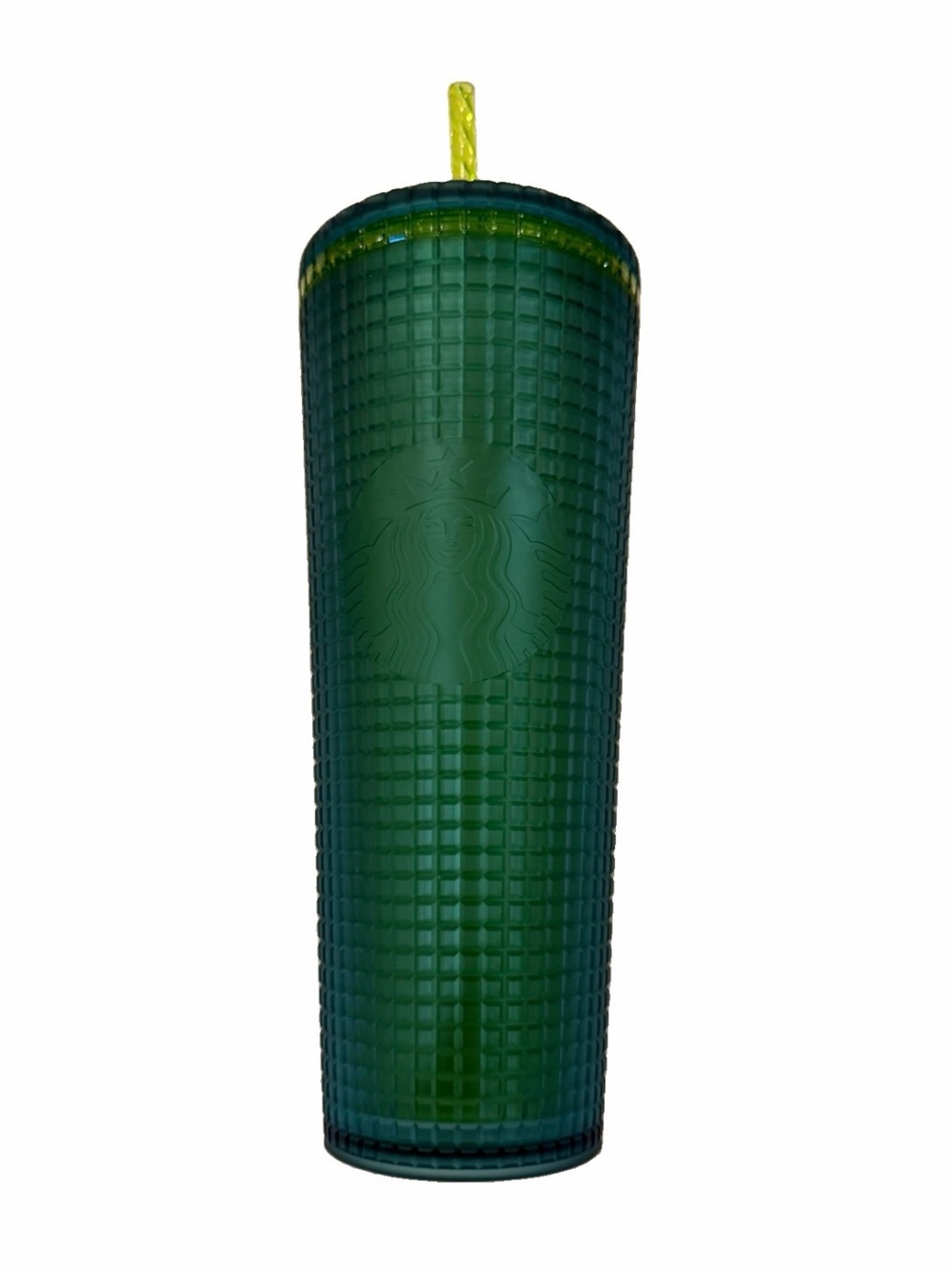 Starbucks Mountain Dew Tumbler Neon Yellow Blue Grid 24oz Cup